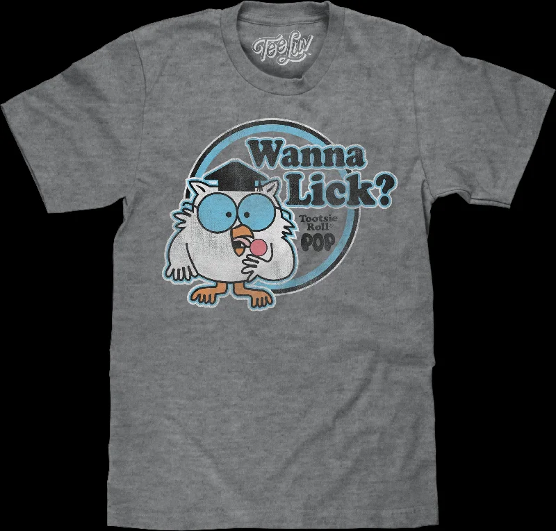 Retro Mr. Owl Wanna Lick? Tootsie Pop T-Shirt