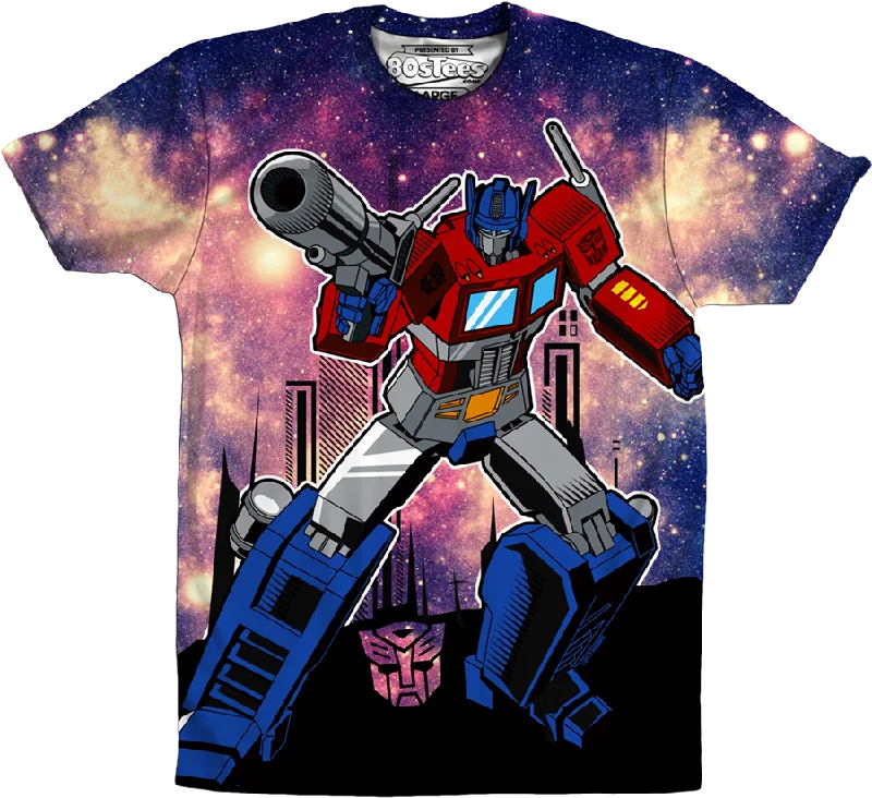 Sublimation Galaxy Optimus Prime Transformers Shirt