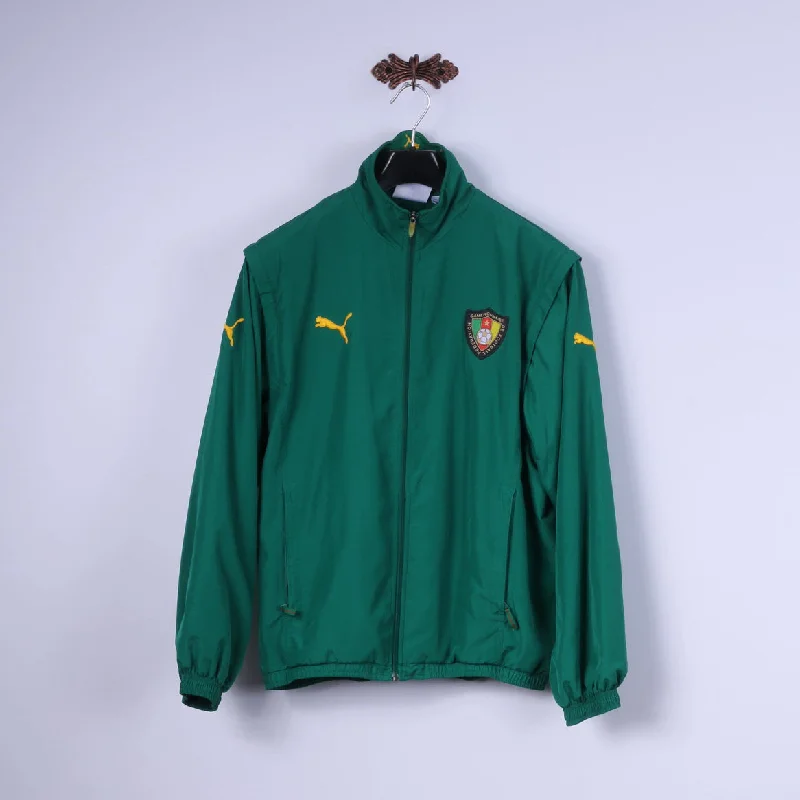 Puma Men M Jacket Green Lightweight Camerounaise De Football Federation Top