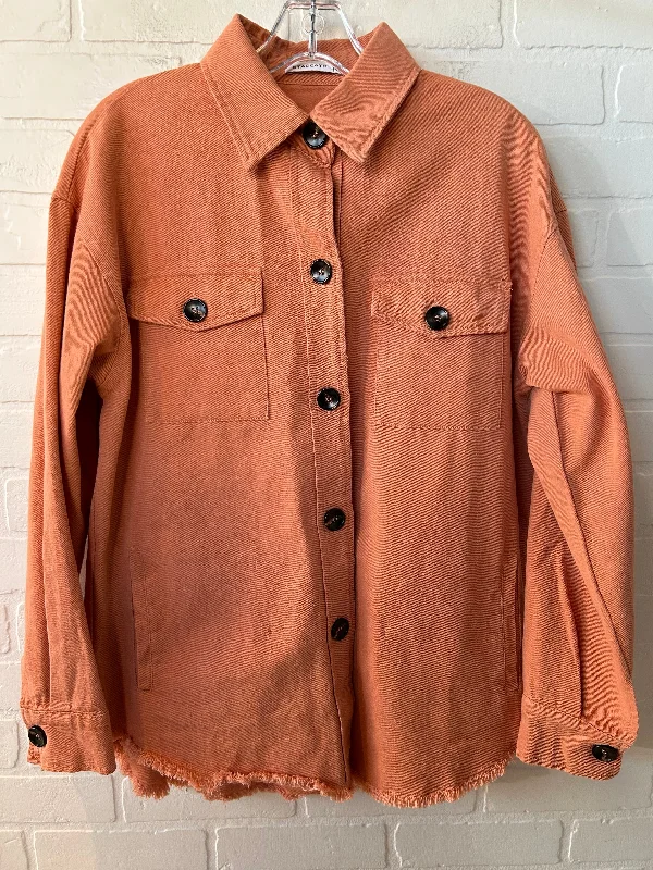 Jacket Shirt By Staccato In Orange, Size: S