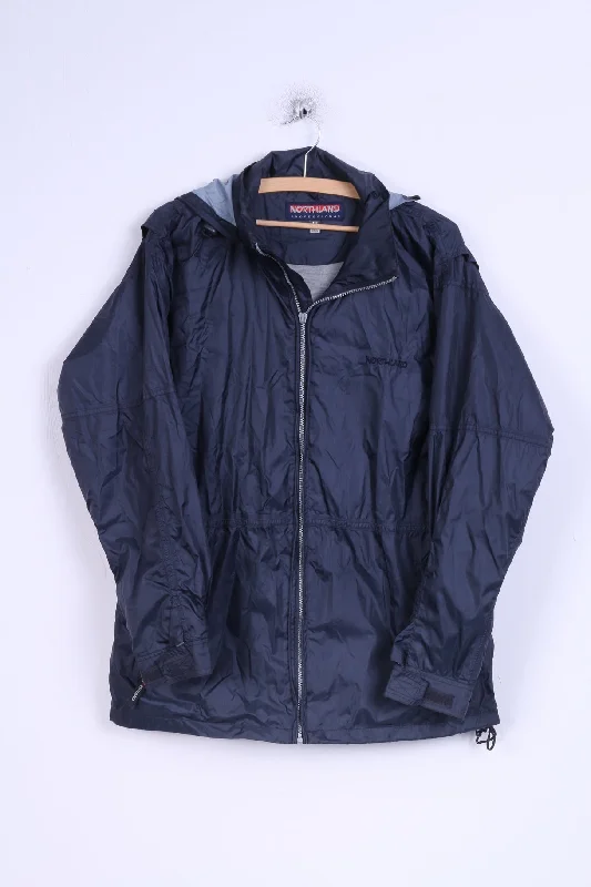 Northland Mens 176 M Jacket Navy Nylon Rainproof Hooded Zip Up Top