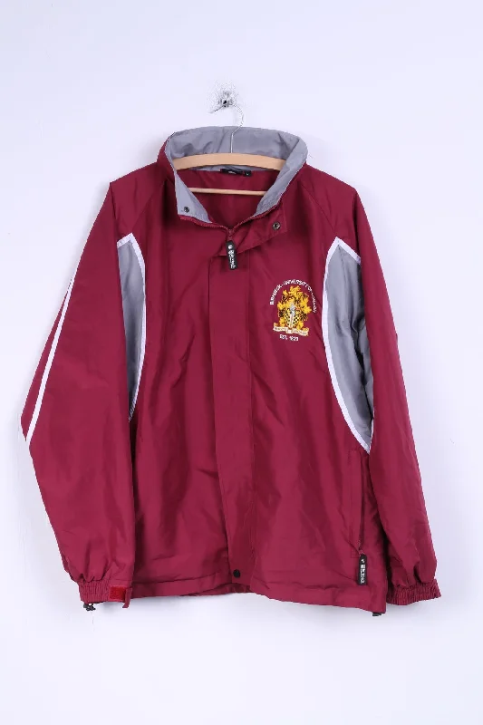 Brikbeck University of London Mens M Jacket Hidden Maroon Sport Football