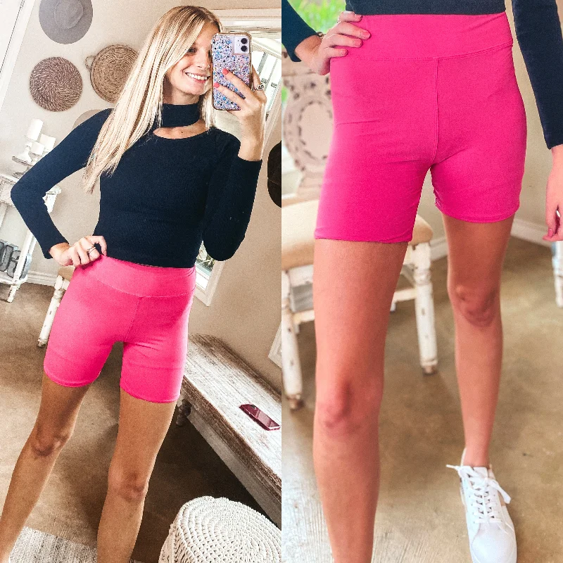 Finish Strong High Waist Biker Shorts in Pink