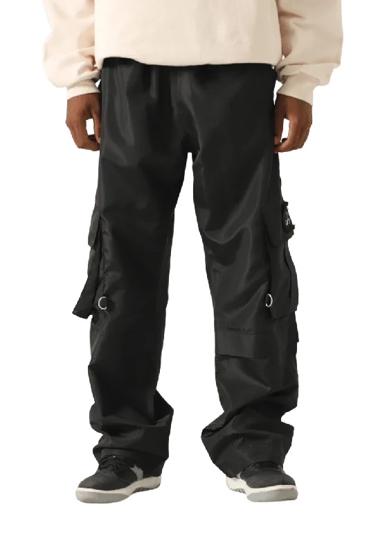 nylon patch logo cargo pants