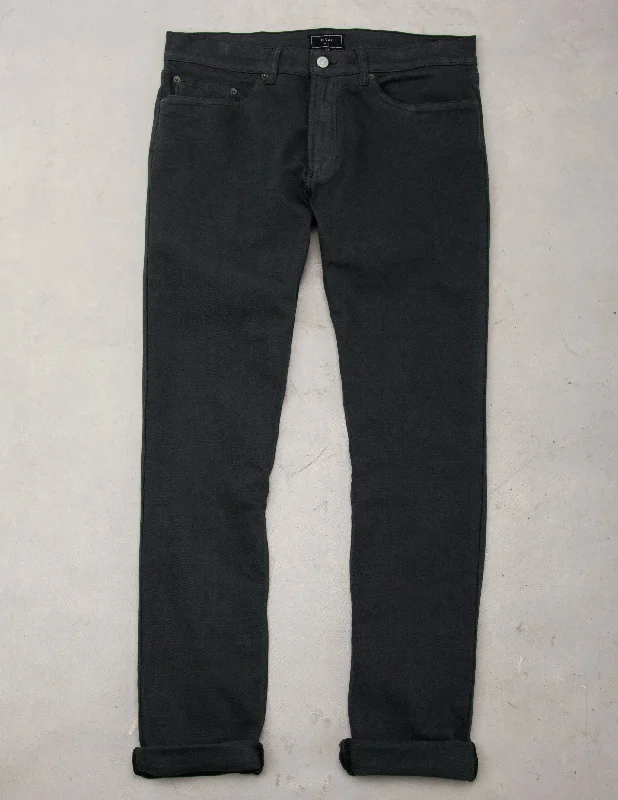 Wade Garment Dyed Five Pocket Pant in Washed Black