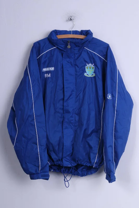 PROSTAR Mens XL  Jacket Blue Nylon Hidden Hood Cramlington Town FC