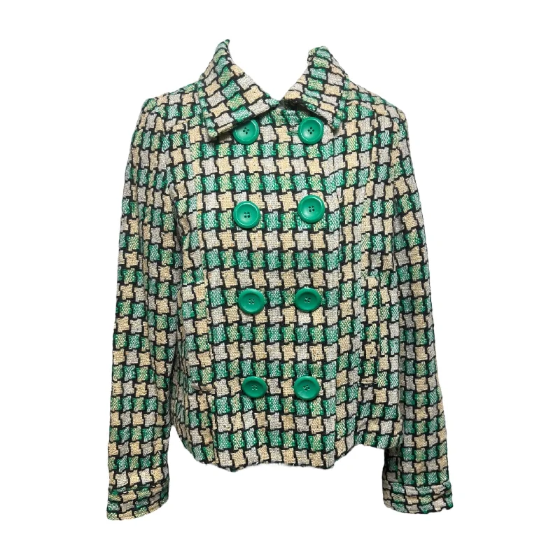 Tweed Pea Jacket Blazer By Vertigo In Multi-colored, Size: XS