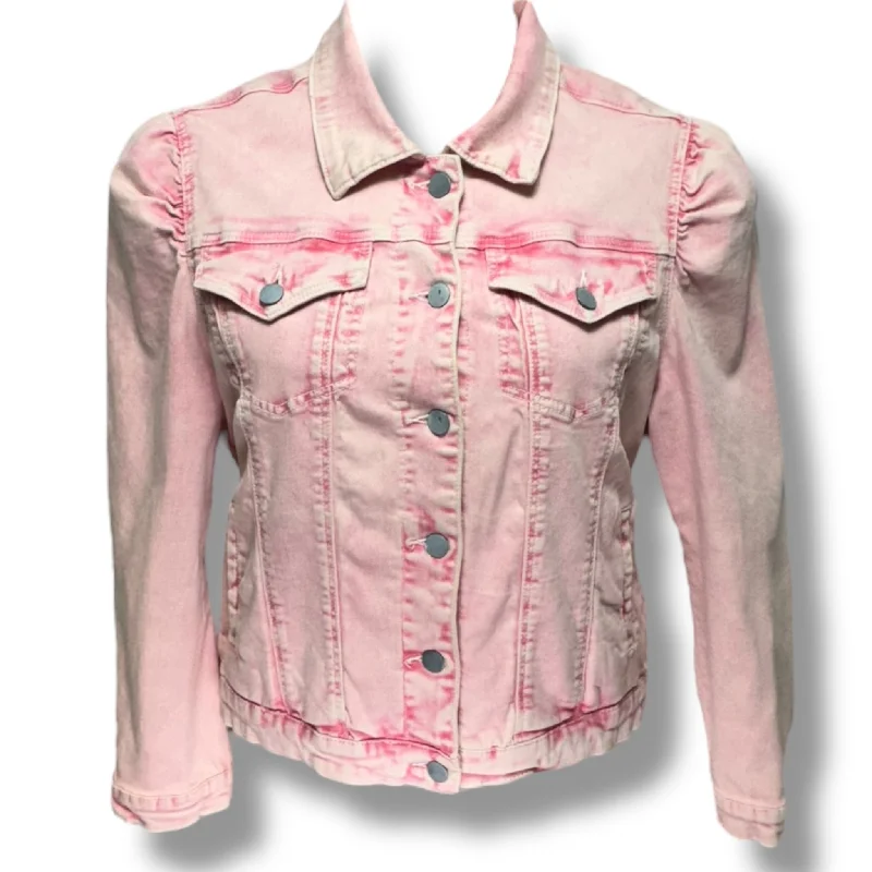 Jacket Denim By Aqua In Pink, Size: M