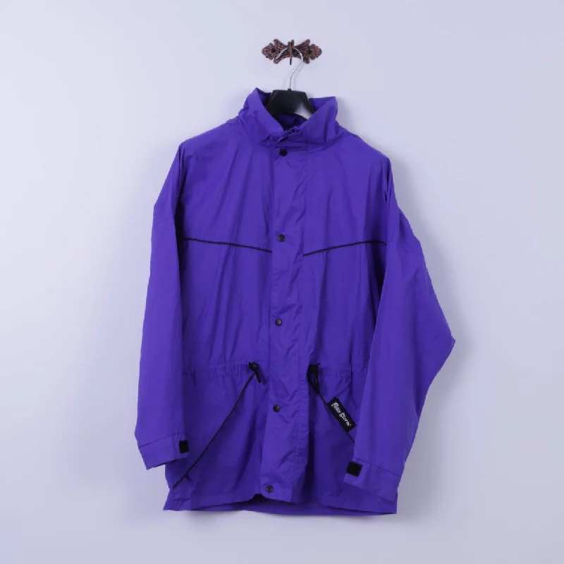 Peter Storm Mens M Rain Jacket Purple Nylon Tactel Zip Up Hooded Outdoor Top