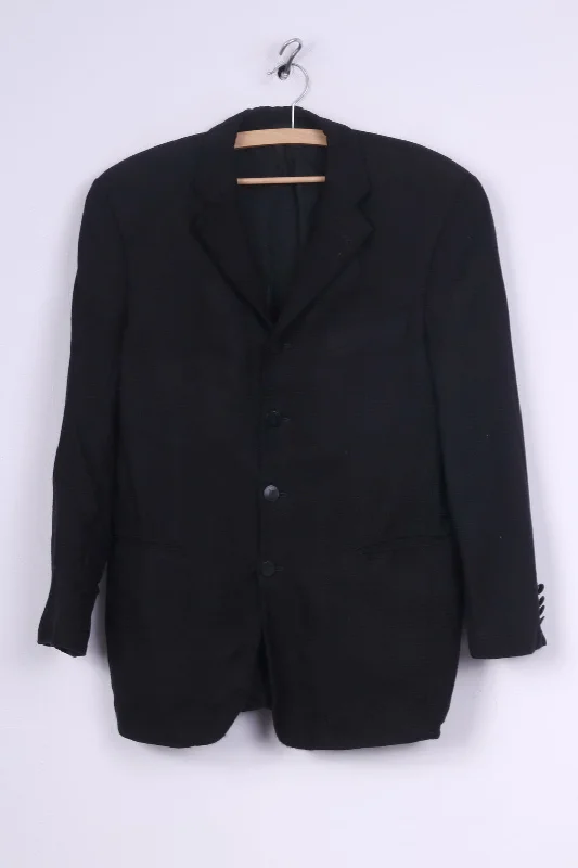 Pierre Balmain Mens S Blazer Black Detailed Buttons Single Breasted Jacket