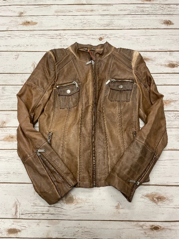 Jacket Moto By Jou Jou In Brown, Size: M