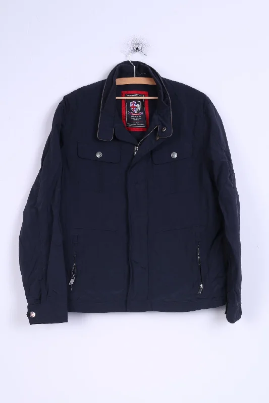 Finshley & Harding Mens 52 M Jacket Navy Nylon Waterproof Casual Top