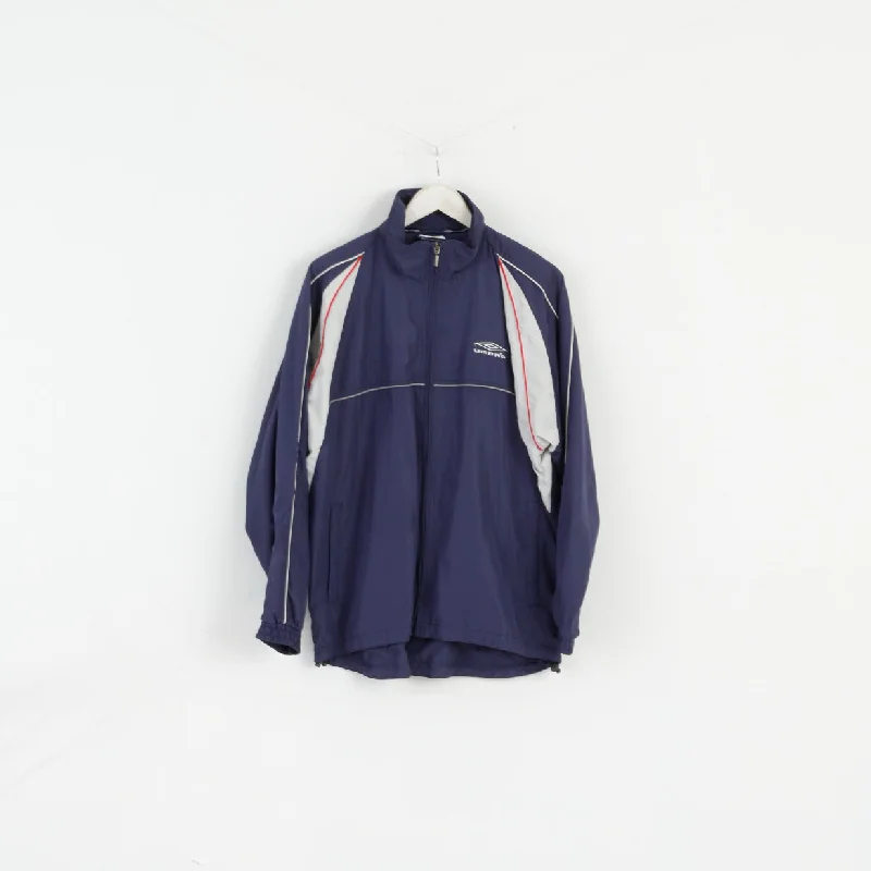 Umbro Men S (M) Jacket Navy Mesh Lined Active Sportswear Bomber Zip Up Top