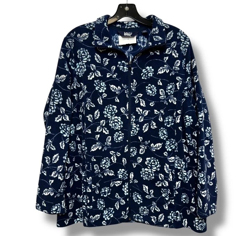 Jacket Fleece By Lands End In Navy, Size: 1x