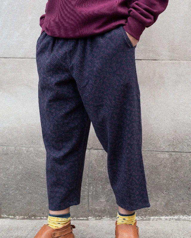 Wa-Modern Drawstring Pants, Purple Pattern