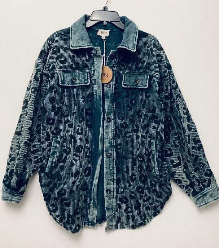 Jacket Shirt By Bibi In Animal Print, Size: S