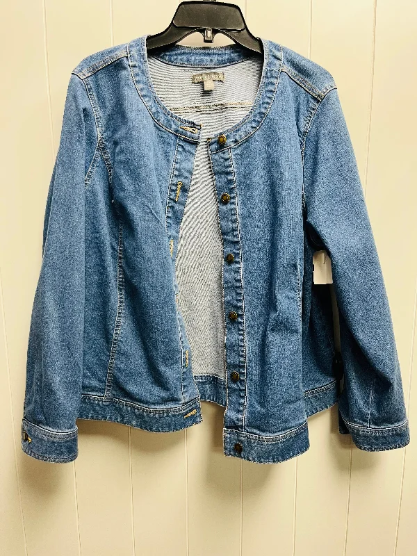 Jacket Other By Jessica London In Blue Denim, Size: Xl