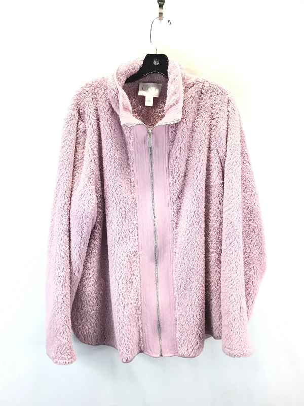 Jacket Faux Fur & Sherpa By Clothes Mentor In Pink, Size: 22