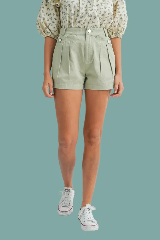 Pleat Front Shorts