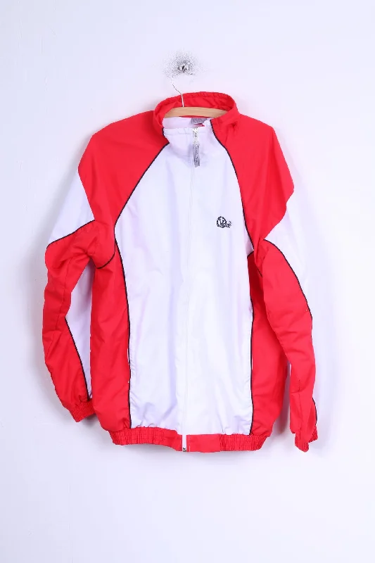 Victory Mens 54 L Track Top Jacket White Red Sportswear Lightweight