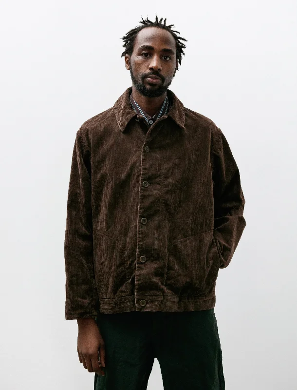 D Jacket Industrialised Brown Corduroy Lined