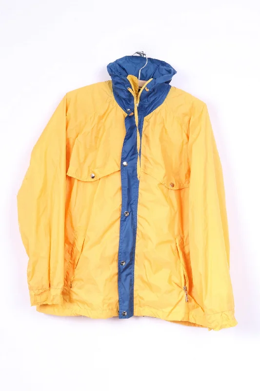 F.L.G. Members Boys 176 Lightweight Jacket Yellow Full Zipper Hooded Nylon Waterproof