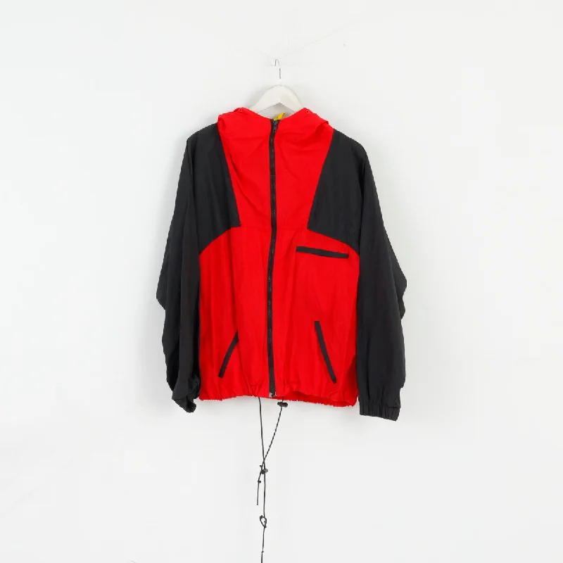 Marlboro Adventure Team Men L Jacket Nylon Red Black Vintage '90 Zip Up Top