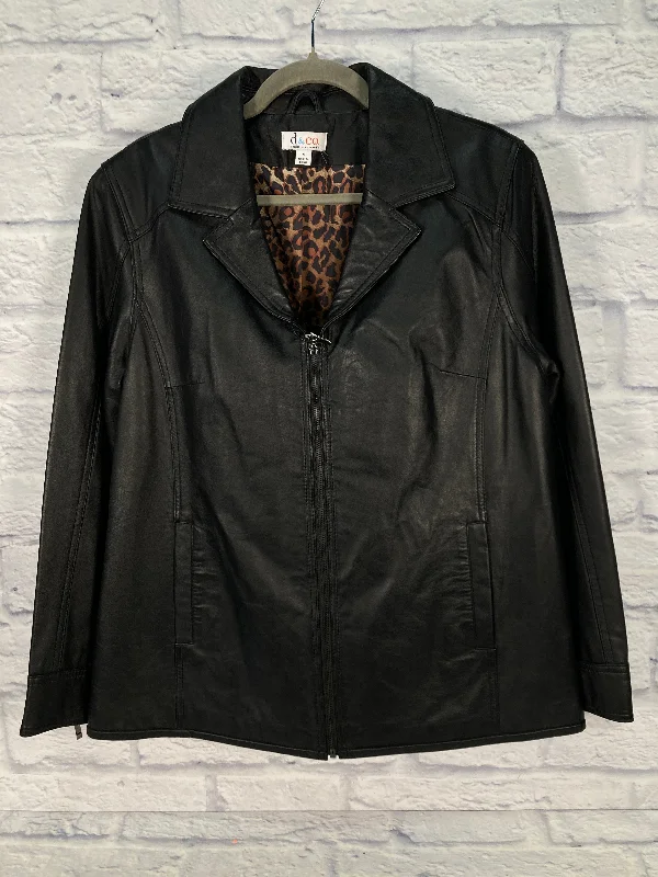 Jacket Leather By Clothes Mentor In Black, Size: M