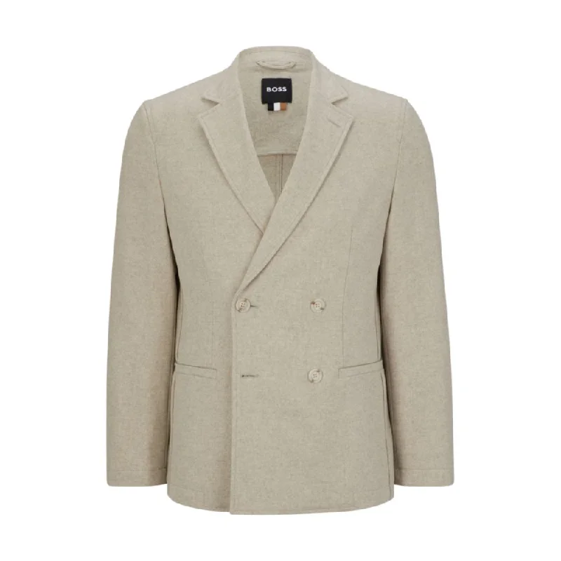 All-gender double-breasted jacket in melange wool