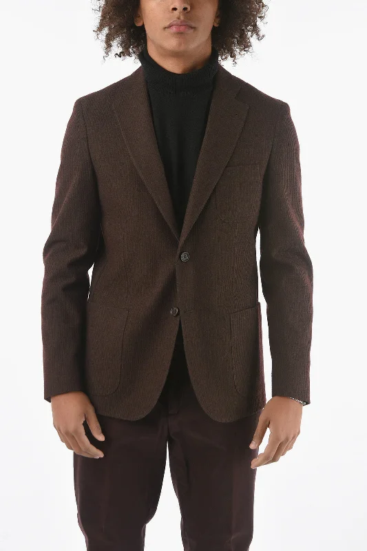 Corneliani CC COLLECTION Half-lined REWARD Jacquard Velour Blazer