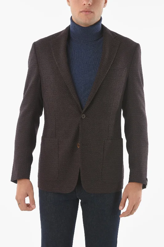 Corneliani Jacquard Virgin Wool GATE 2-button Blazer