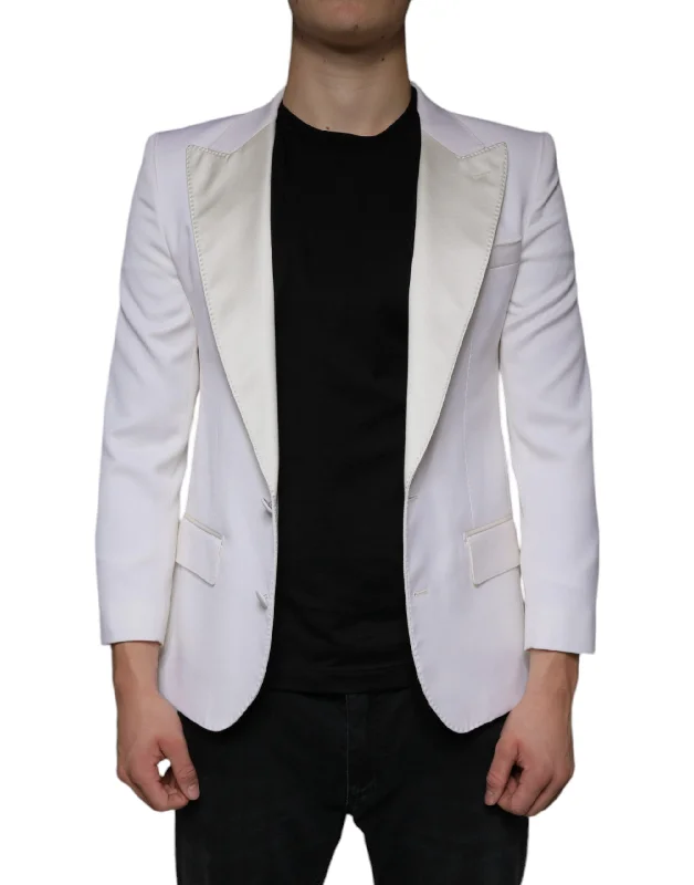 Dolce & Gabbana ivory Wool Single Breasted Dress Men's Blazer