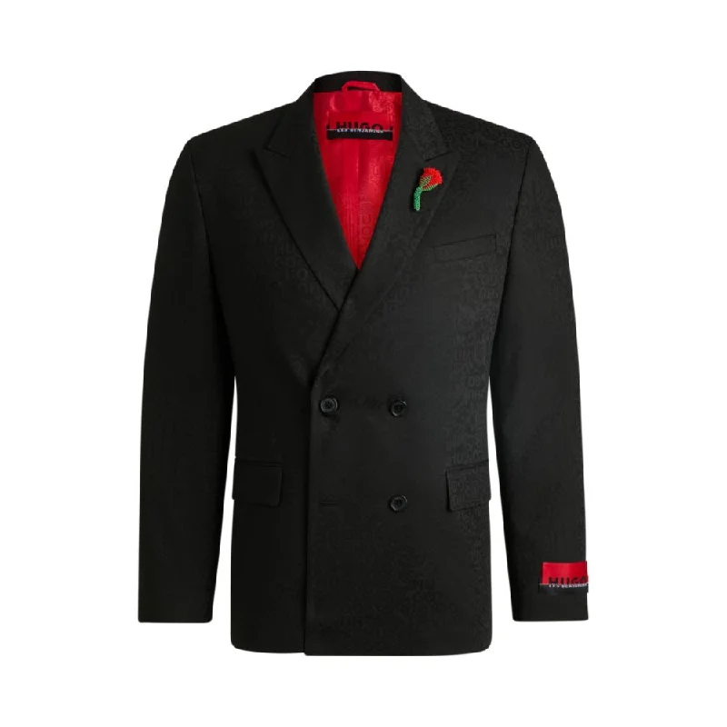 HUGO x Les Benjamins modern-fit jacket in jacquard fabric