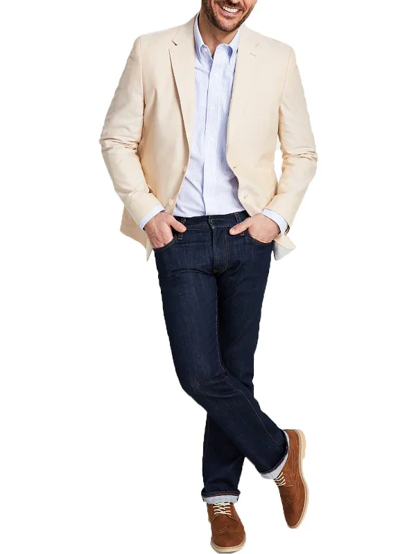 Mens Cotton Modern Fit Two-Button Blazer