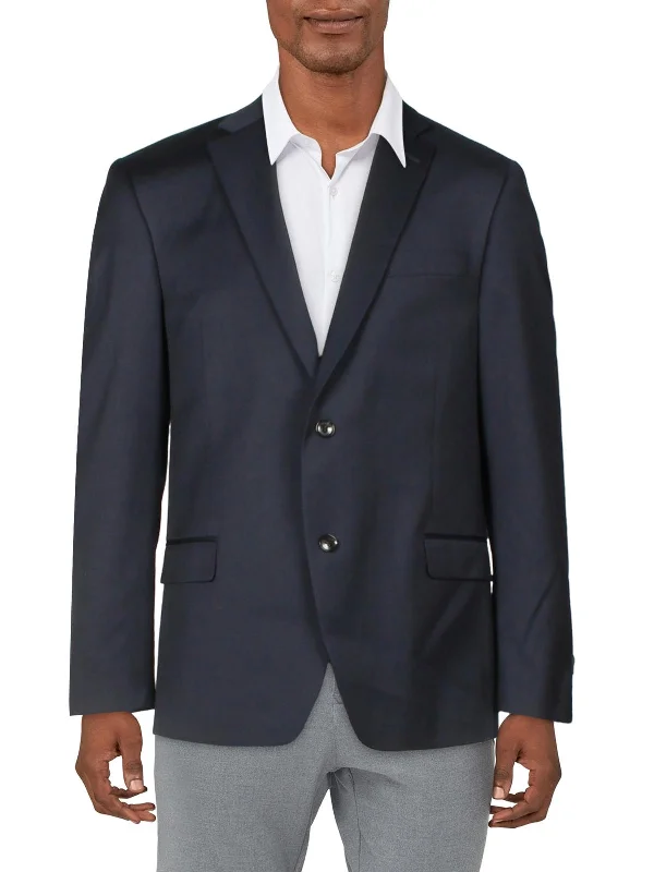 Mens Wool Suit Separate Two-Button Blazer