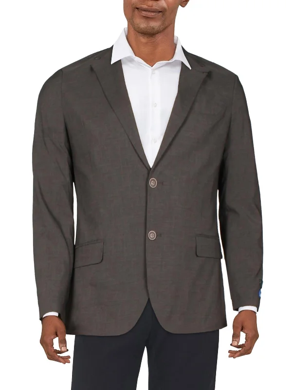 Mens Woven Long Sleeves Two-Button Blazer