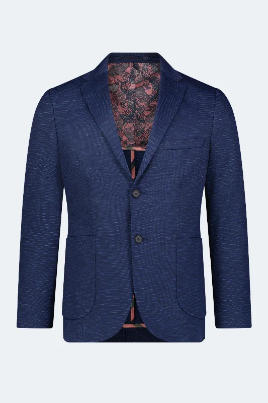 Navy and Petro Blue Jacquard Sportcoat