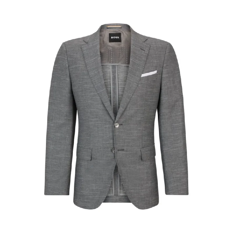 Slim-fit jacket in a patterned wool blend