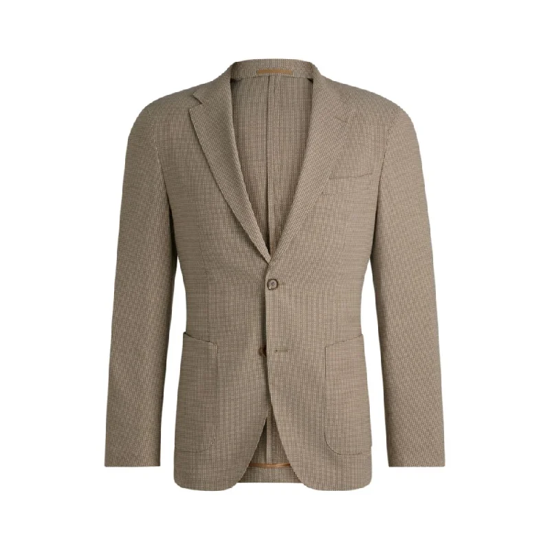 Slim-fit jacket in a patterned wool blend