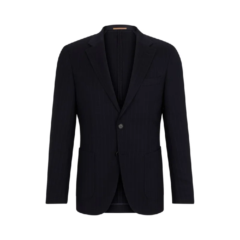 Slim-fit jacket in a striped wool blend