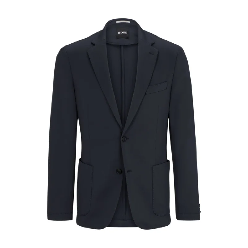 Slim-fit jacket in micro-patterned performance-stretch fabric