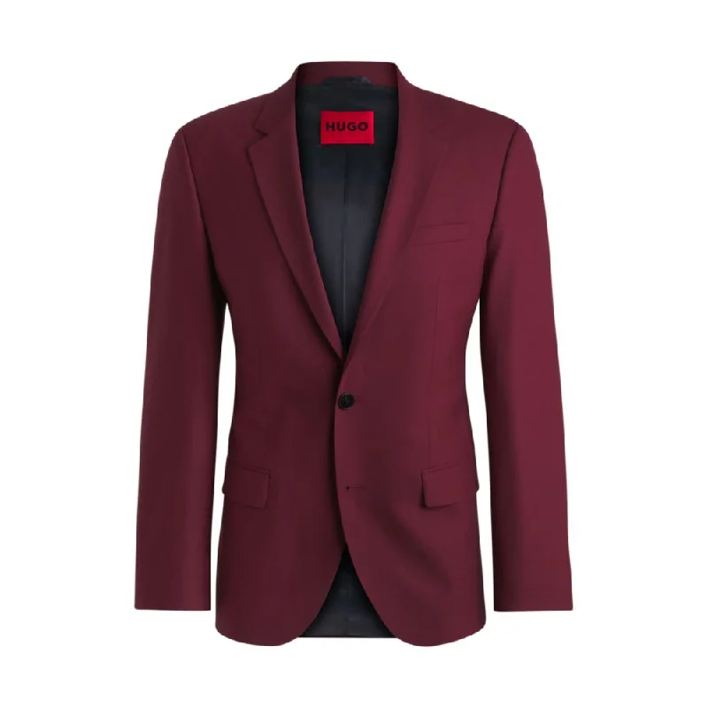 Slim-fit jacket in wool poplin