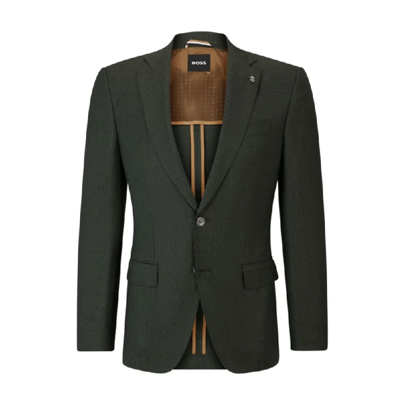 Slim-fit jacket in wool twill